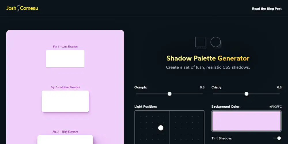 Shadow Palette Generator