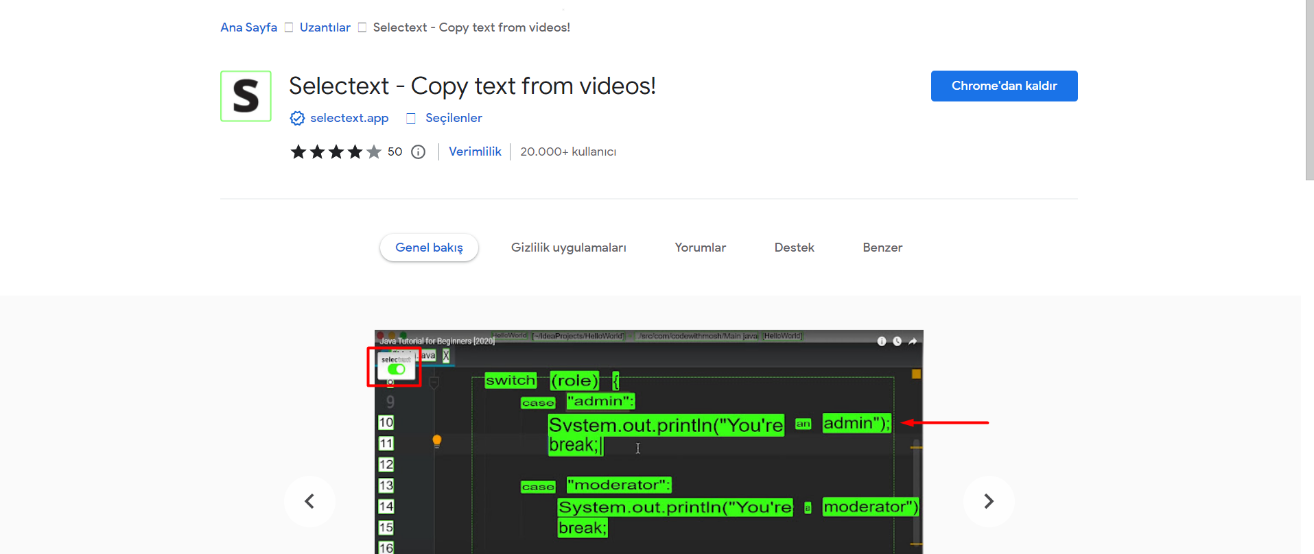Selectext - Copy text from videos!